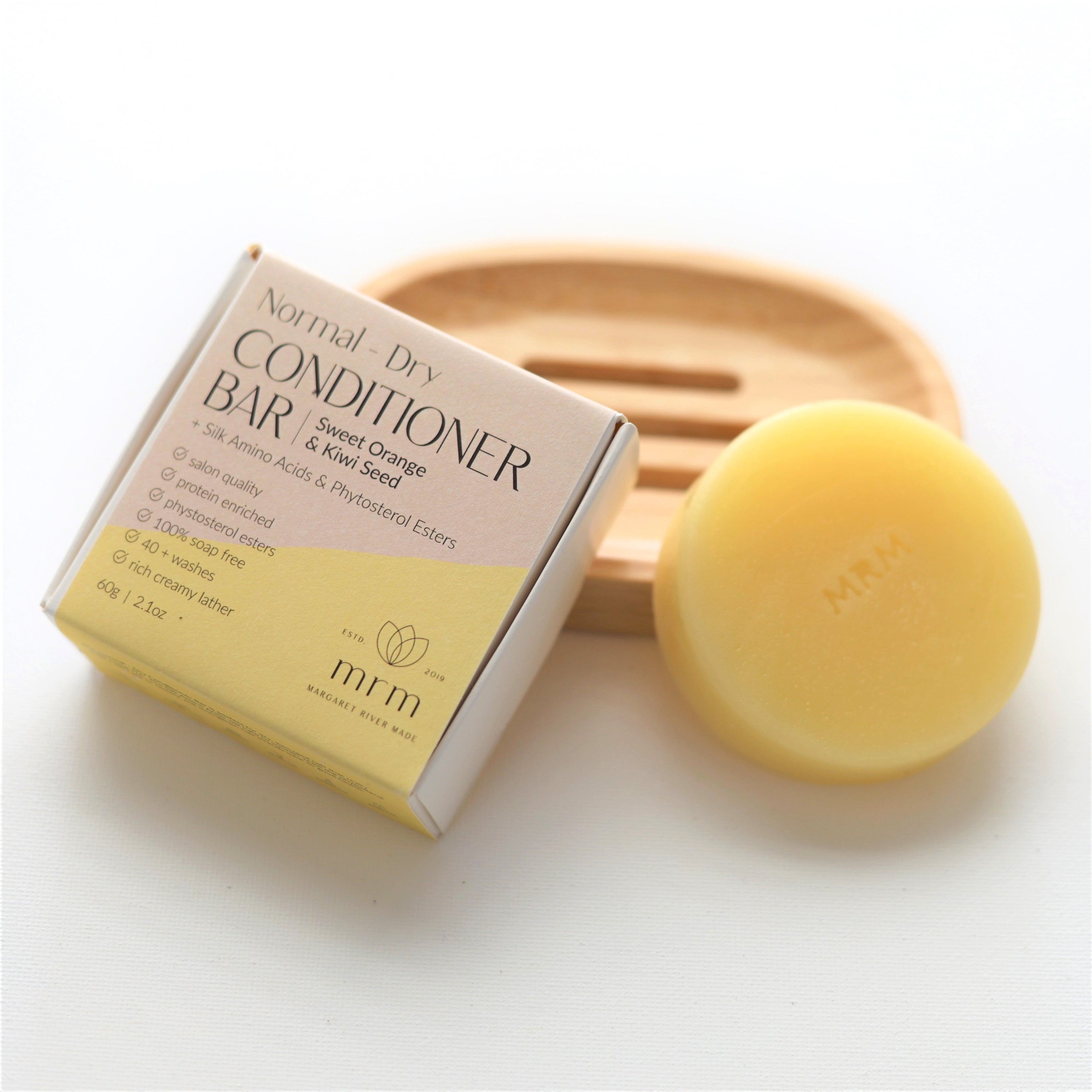 Normal to Dry Hair Conditioner Bar with Sweet Orange & Kiwi Seed