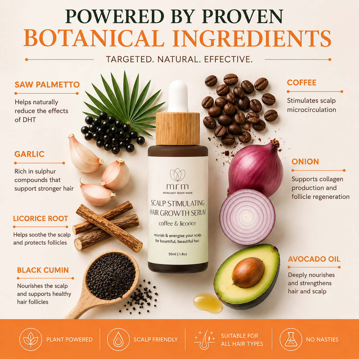 The most powerful natural ingredients to support hair growth sustainably.