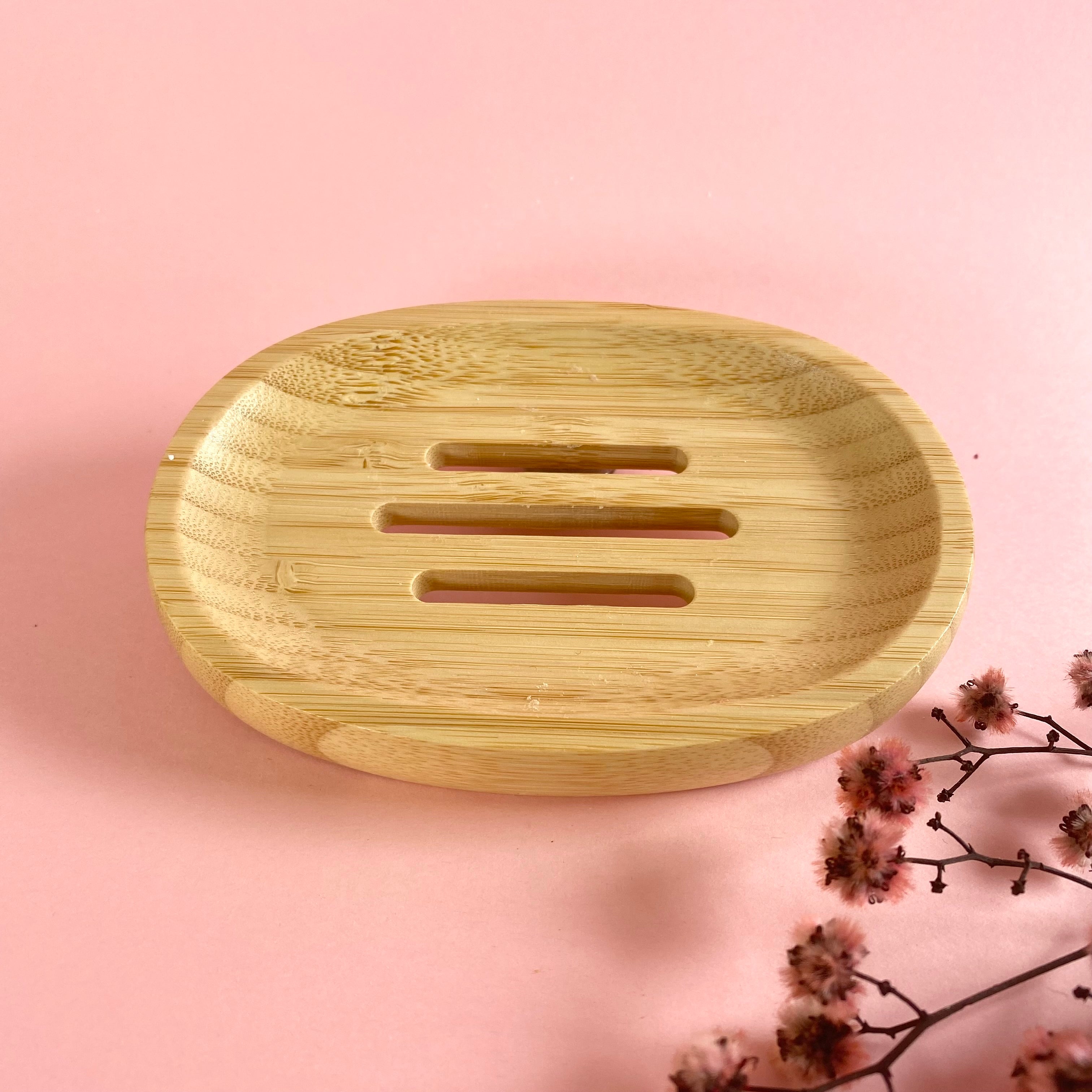 Bamboo Oval Soap, Shampoo & Conditioner Dish