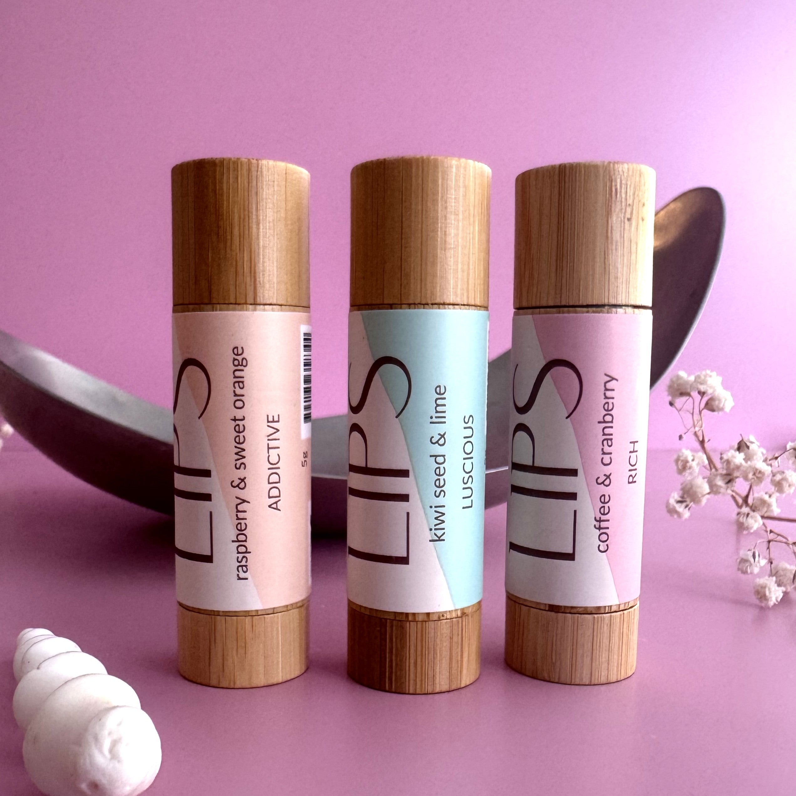 Natural Lip Balm
- Raspberry & Sweet Orange