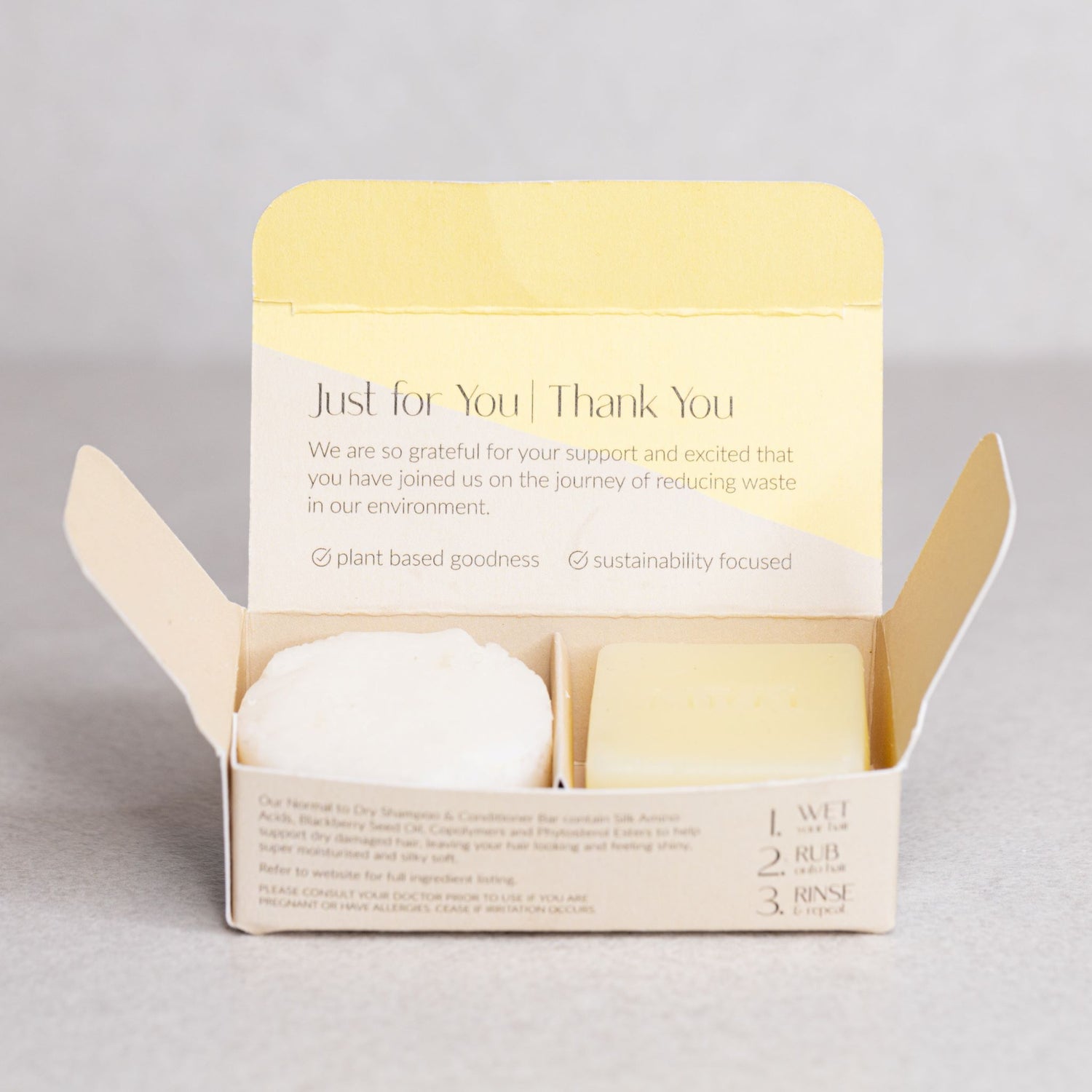 Normal to Dry Hair Shampoo & Conditioner Bar Mini Travel /Tester Set