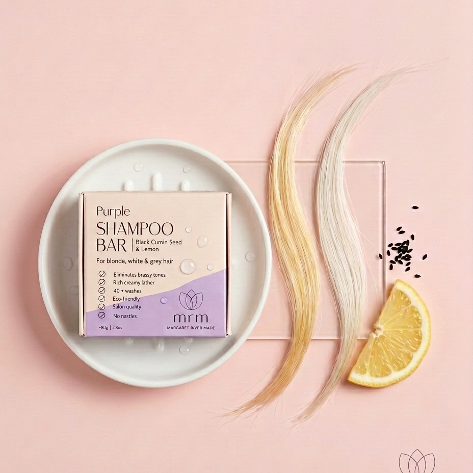 Purple Shampoo Bar - Black Cumin Seed and Lemon For Blonde and Grey Hair