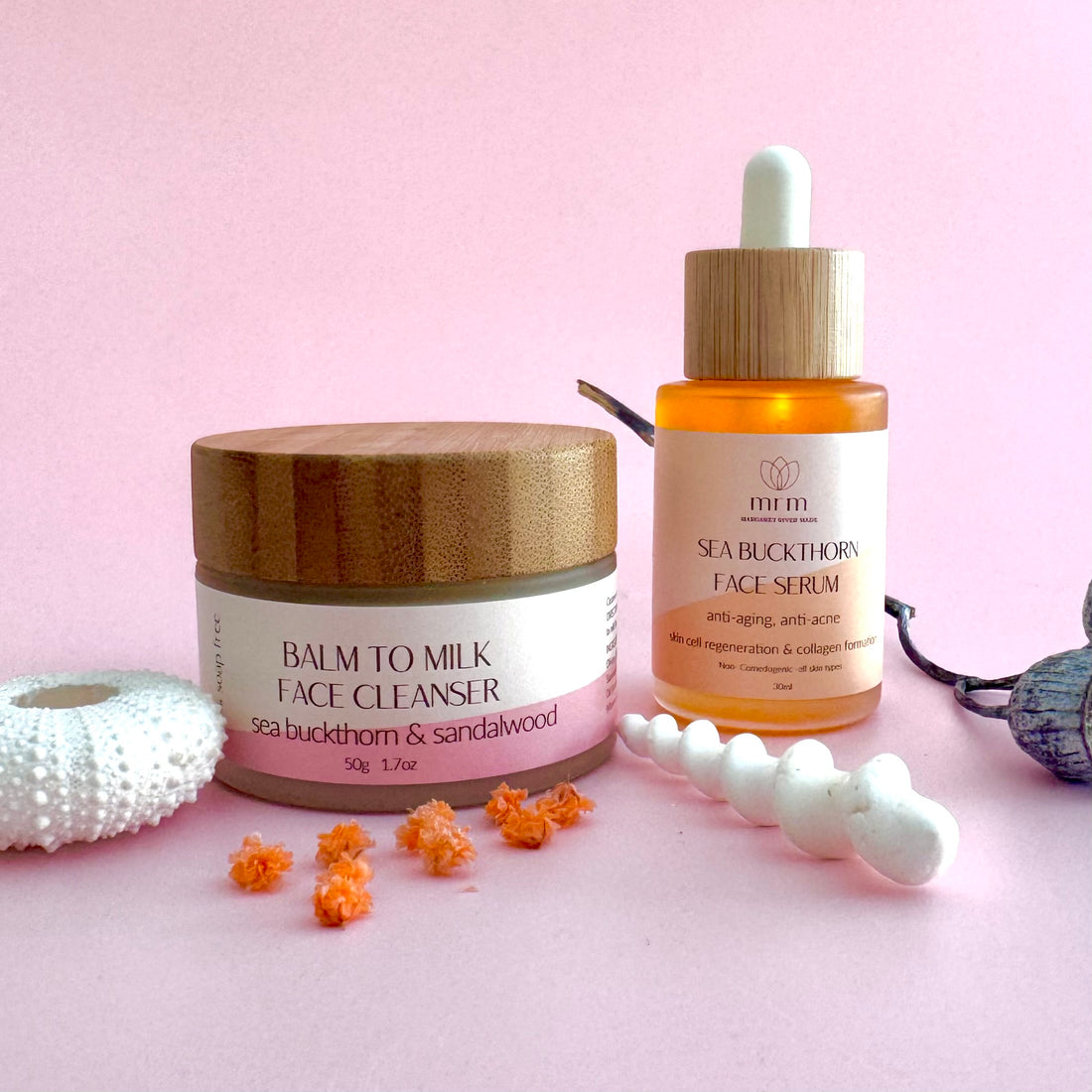 Sea buckthorn face cleansing balm to milk cleanser