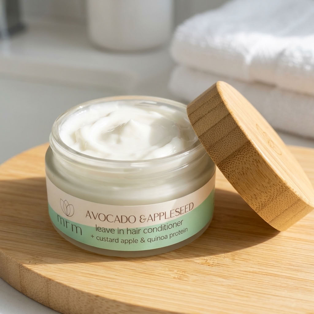 Leave In Hair Conditioner with Avocado and Appleseed 100g Jar.