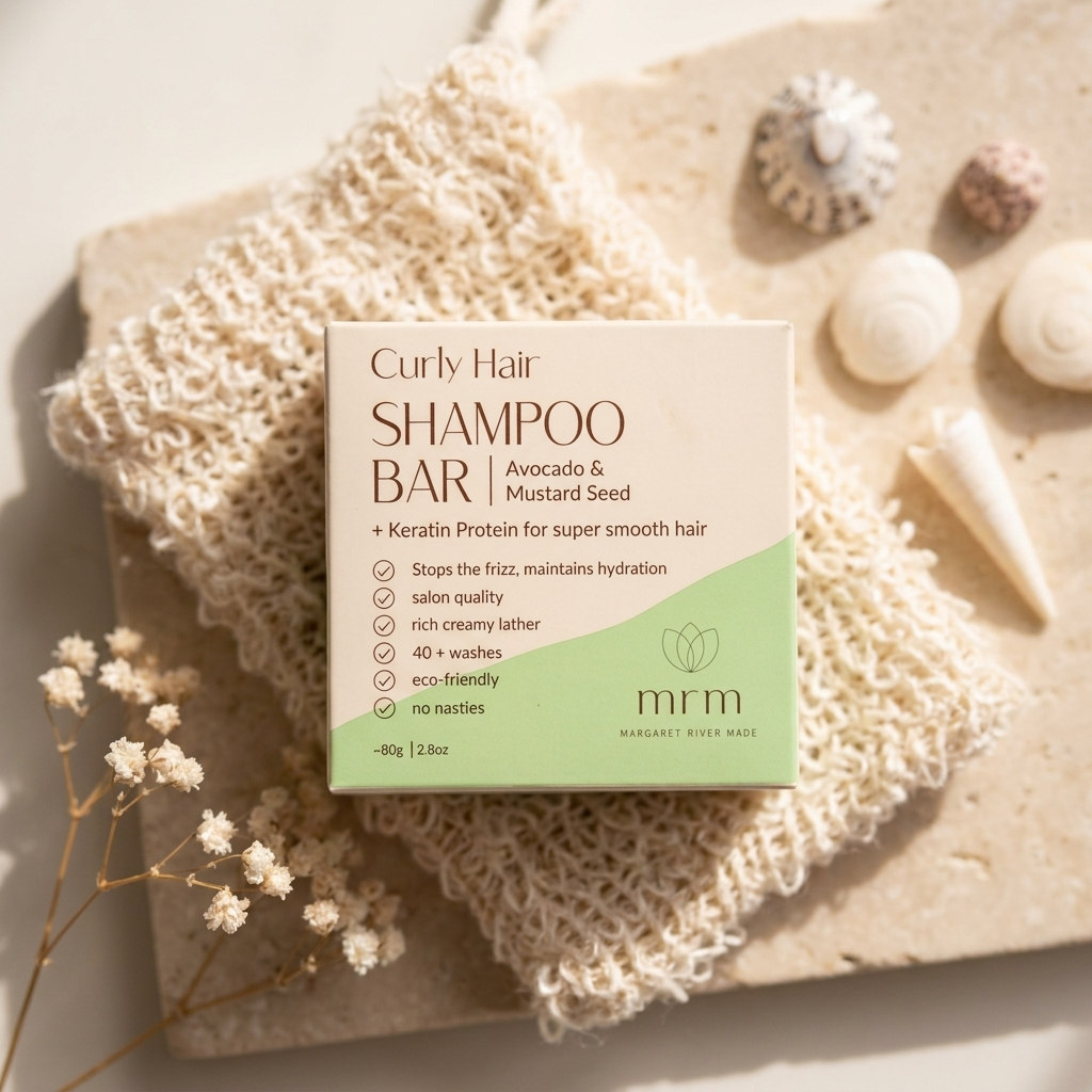 A boxed shampoo bar product labeled &