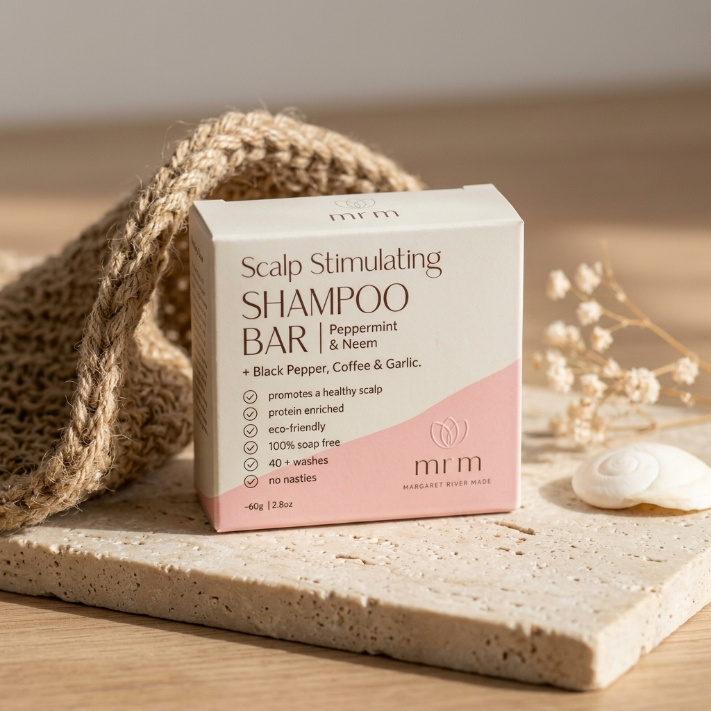 Scalp Stimulating Solid Shampoo Bar with Peppermint and Neem