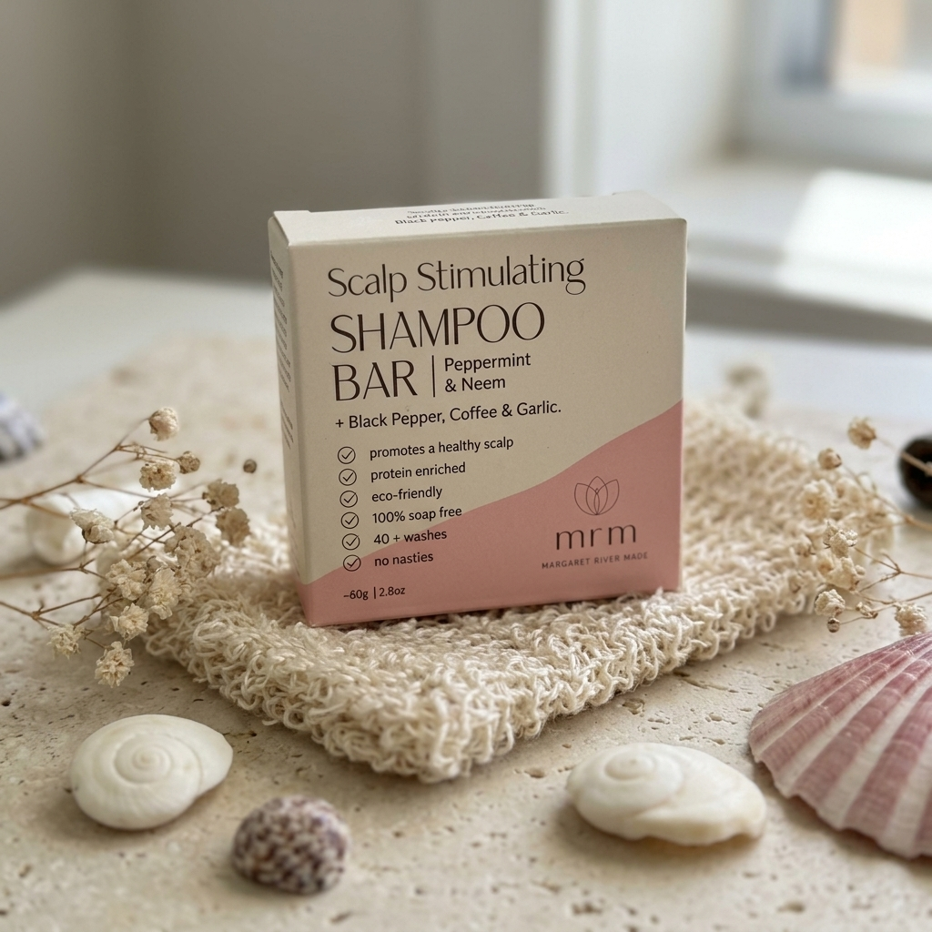 Scalp Stimulating Solid Shampoo Bar with Peppermint and Neem