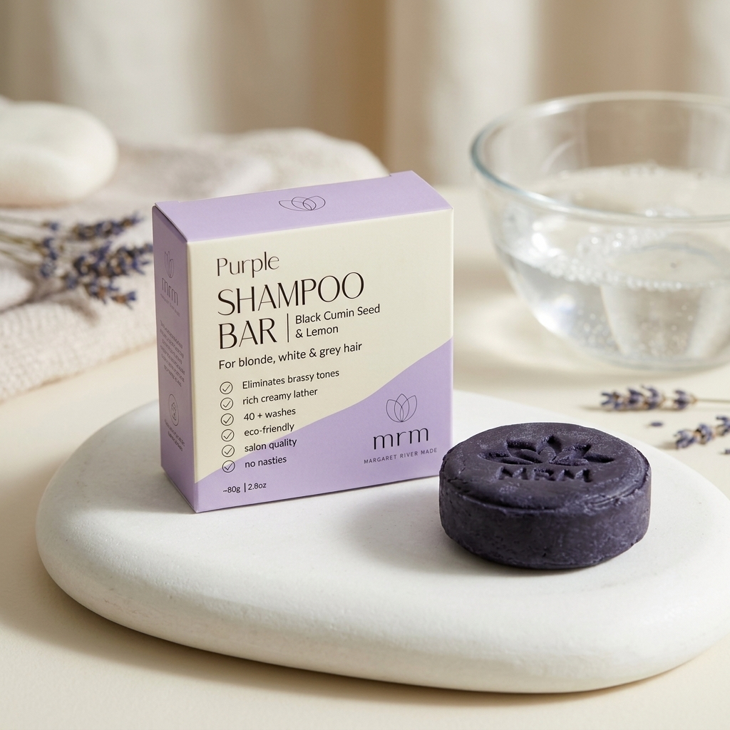 Purple Shampoo Bar - Black Cumin Seed and Lemon For Blonde and Grey Hair