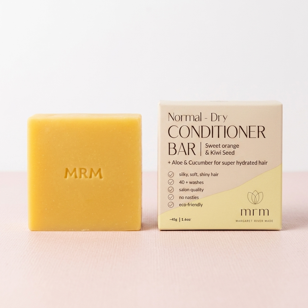 Normal to Dry Hair Conditioner Bar with Sweet Orange and Kiwi Seed