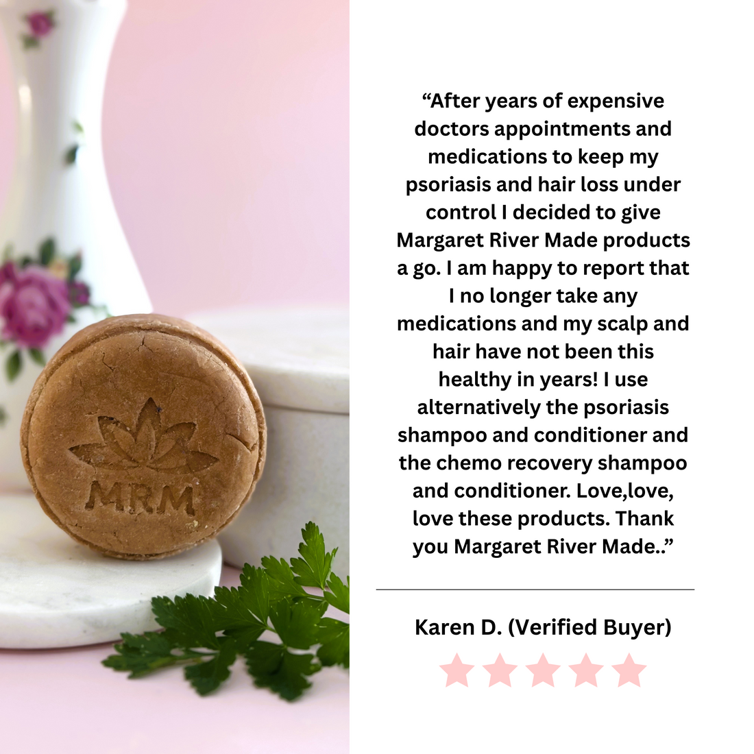 Psoriasis Shampoo Bar with Coffee &amp; Cucumber + Zinc Pyrithione