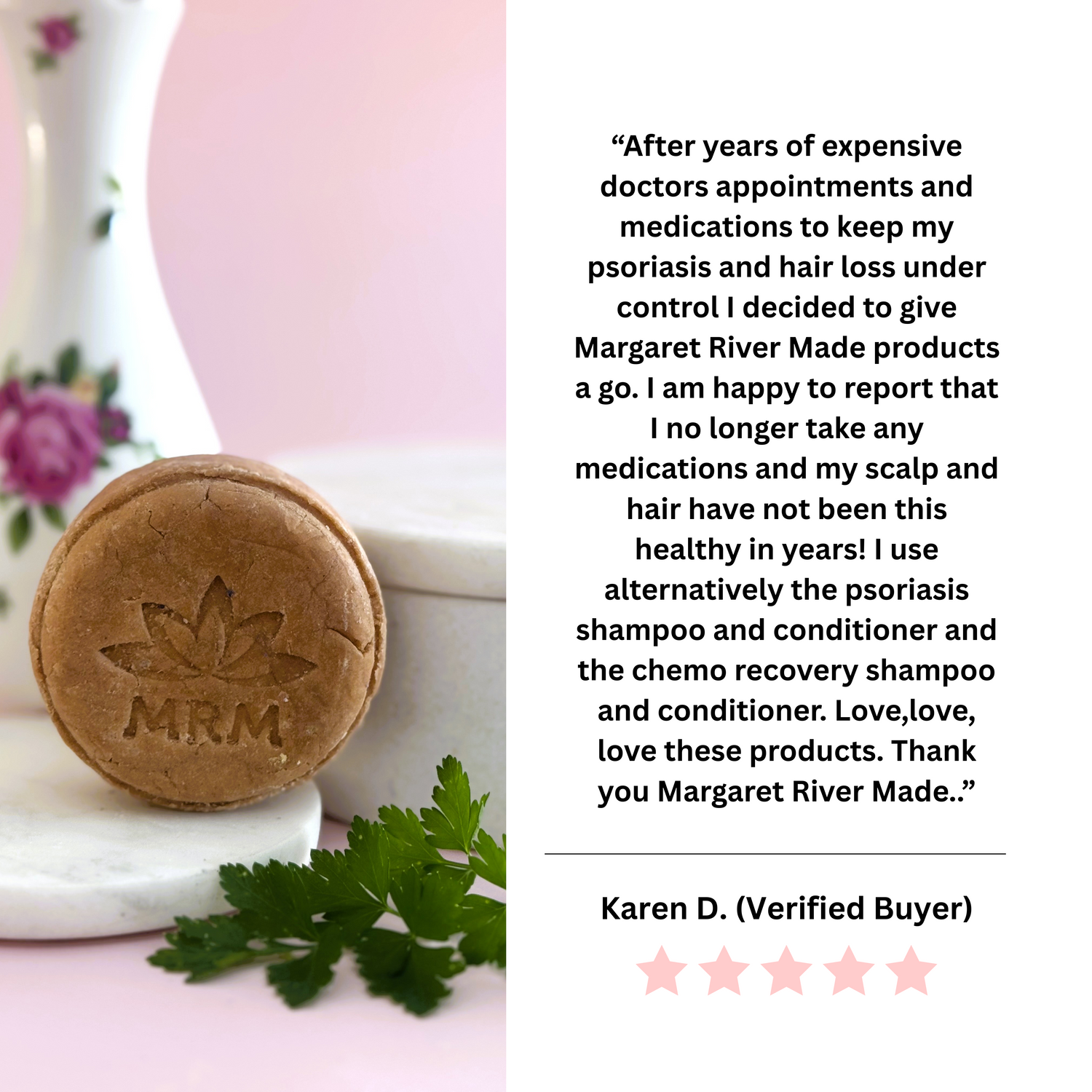 Psoriasis Shampoo Bar with Coffee &amp; Cucumber + Zinc Pyrithione