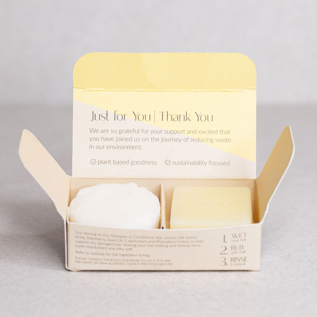 Normal to Dry Hair Shampoo & Conditioner Bar Mini Travel /Tester Set